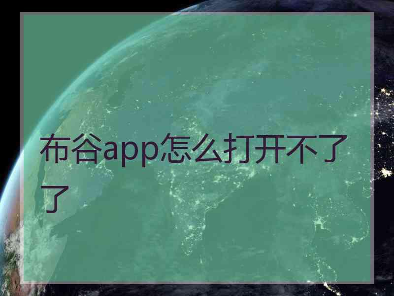 布谷app怎么打开不了了